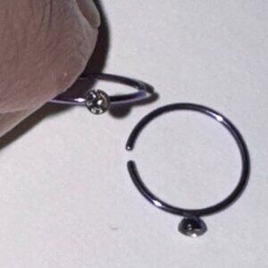 Purple 22 Gauge Titanium Plated Hoop Nose Rings